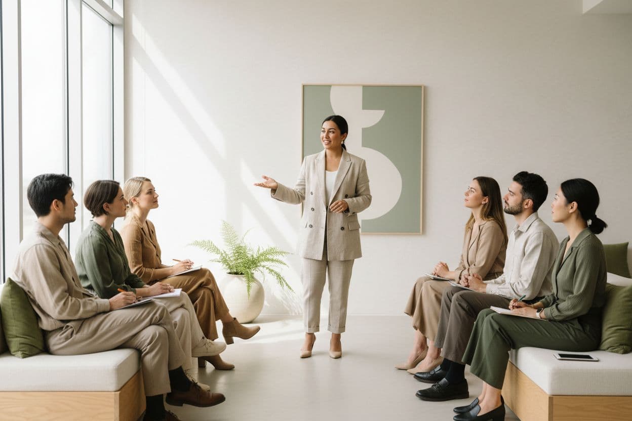 Presenting confidently to a small, attentive audience
